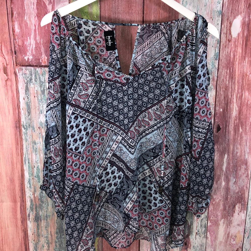 Patterned Sheer Top